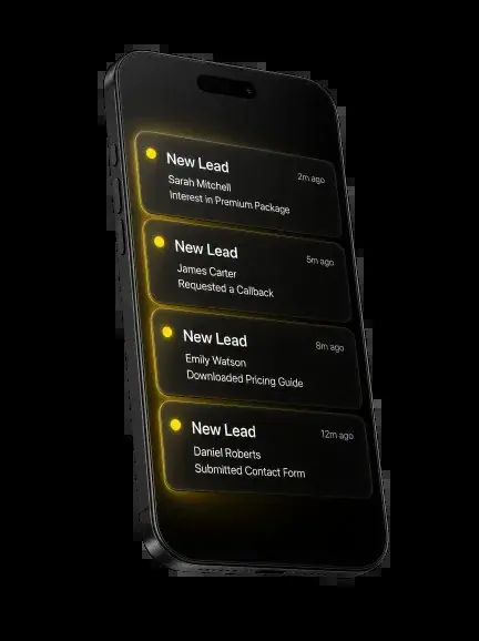 New lead alert on a phone